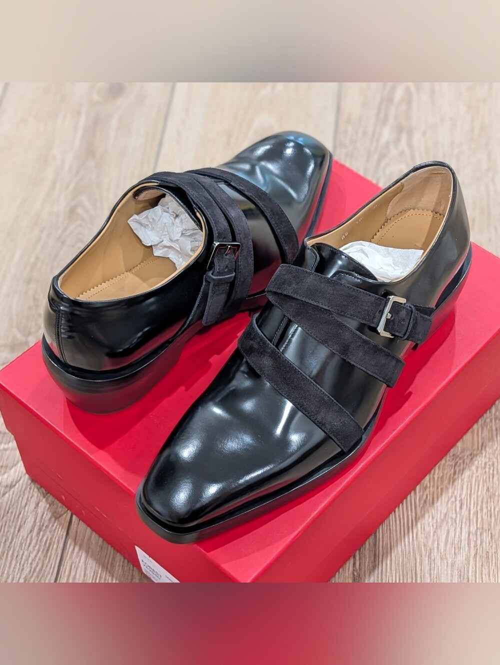 $1450 Mens Ferragamo "Forest" Side Buckle Leather Loafers Black 10 E